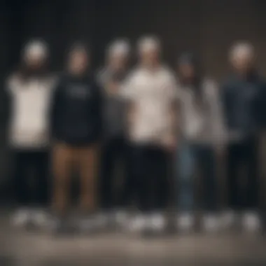 Diversity of Styles in Skateboarding Culture Diverse skateboarding styles adorned with adidas beanies