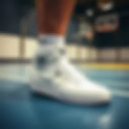 Adidas Hoops 2.0 Mid White on a basketball court