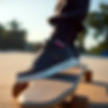 Adidas Originals sneakers on a skateboard