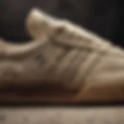Close-up of Adidas Samba Hemp showcasing its unique texture and eco-friendly material.