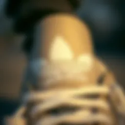 Adidas three-stripes logo on a sneaker