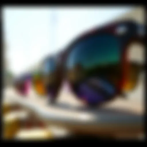 Stylish skateboarding sunglasses in various colors