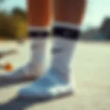 A close-up view of Nike socks showcasing their innovative design and materials.