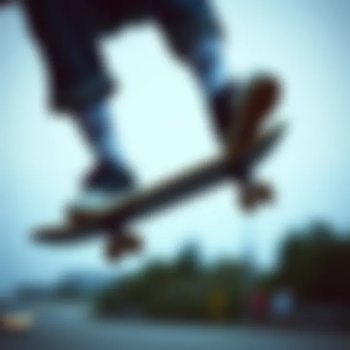 A skateboarder performing a trick while wearing Nike socks, highlighting their performance.