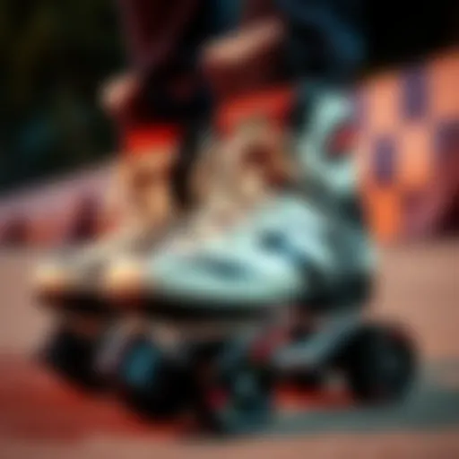 Detailed view of Bont quad skates showcasing design elements