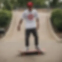 Brixton Tees showcasing unique designs in a skate park