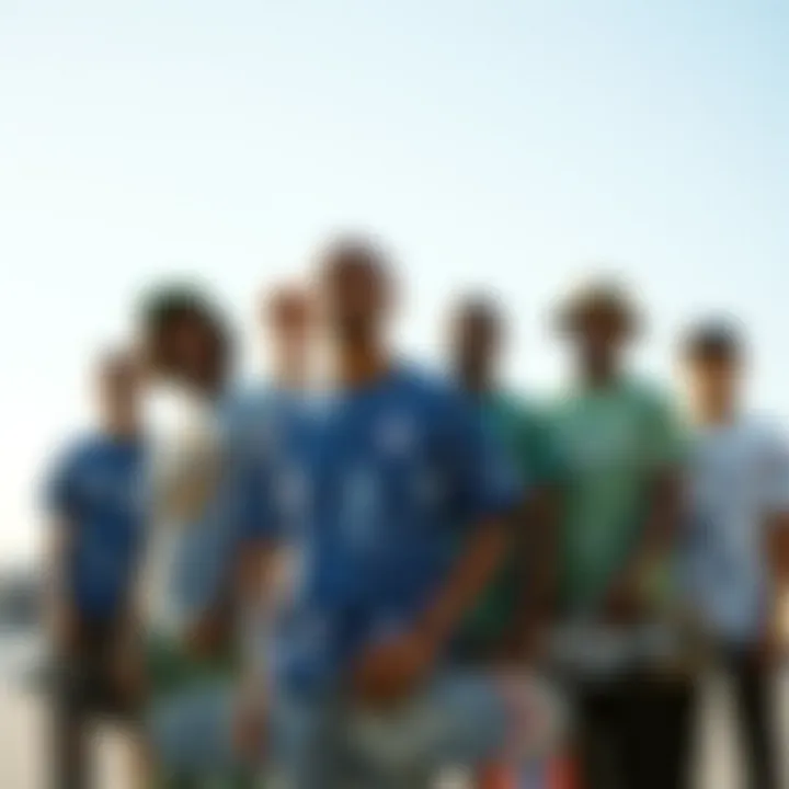 Unity in Diversity: Champion T-Shirts in Skateboarding Community Diverse group of skateboarders wearing Champion t-shirts