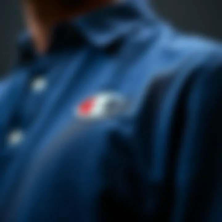 Close-up of the fabric and design elements of a Champion shirt