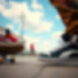 Dynamic skate scenery showcasing diverse footwear styles