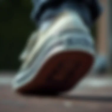 Close-up of Converse All Star thick sole highlighting its unique features