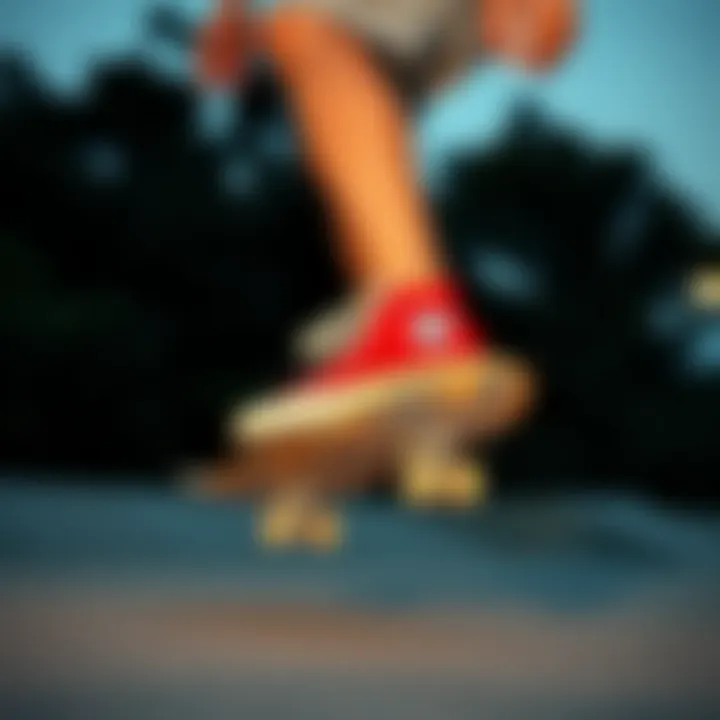 Skateboarder performing tricks in Converse All Star thick sole