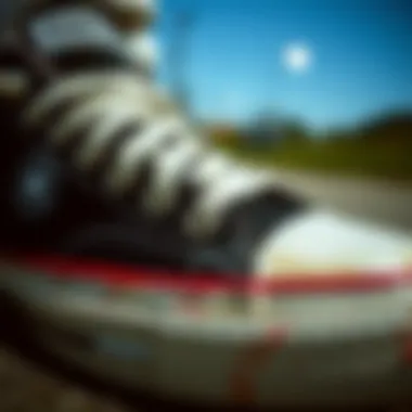 Close-up of the Converse Lo shoe highlighting its grip and performance features