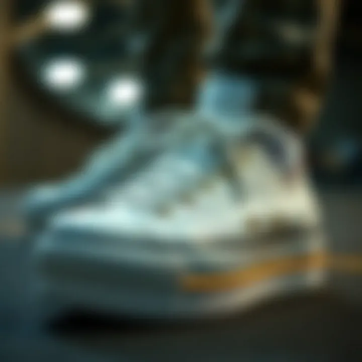 Close-up of the unique design features of Converse White Gold Platform