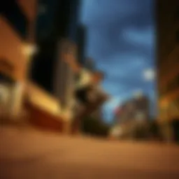 Skateboarder executing a trick in urban environment