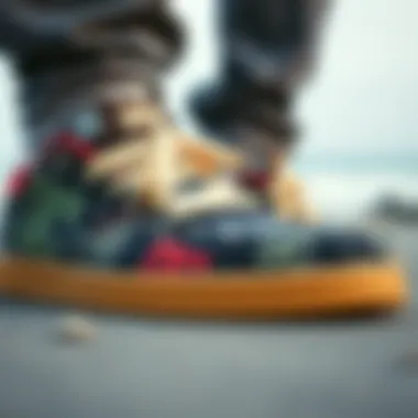 Collaborative Designs with Street Artists A close-up of collaborative DC Shoes designs with street artists.