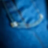 A close-up view of denim texture showcasing the rich blue hue