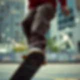 Skateboarding in dikie pants showcasing urban style