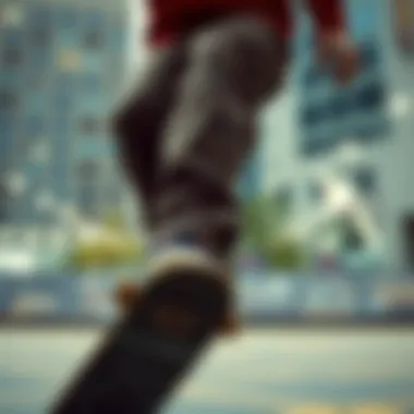 Urban Vibes: Dikie Pants in Action Skateboarding in dikie pants showcasing urban style
