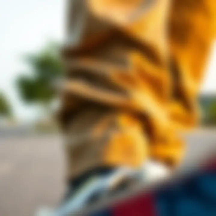 Comfortable Fit Close-up of the elastic ankle detail in khaki pants, emphasizing comfort and fit.
