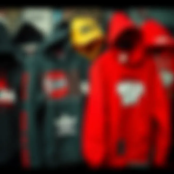 Brand Reputation Impact on Hoodie Pricing An array of popular hoodie brands displayed on a retail shelf