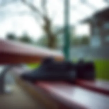 Classic black Vans displayed on a skate park bench