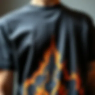 Artistry on Fabric Close-up of a unique graphic design on a tee