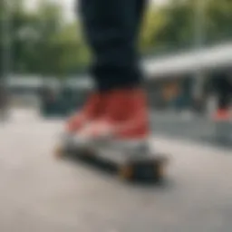 Dynamic display of Nike tops in a skate park setting
