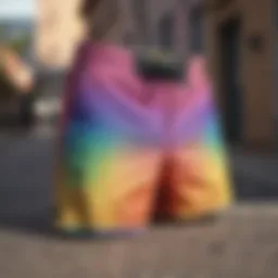 Colorful shorts designed for skateboarding
