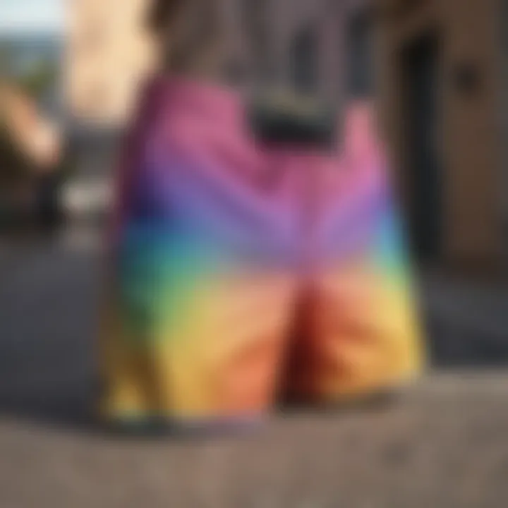 Colorful shorts designed for skateboarding