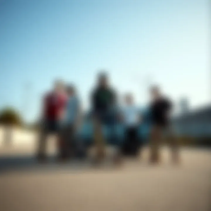 Group of skateboarders showing off their setups