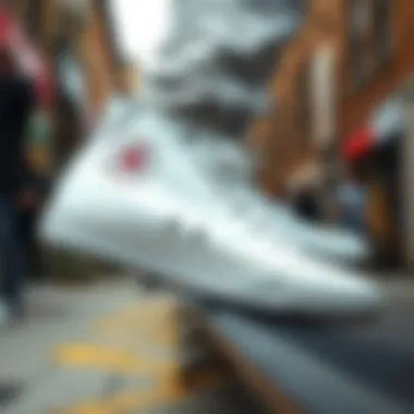 Fashionable street style featuring all white high-tops