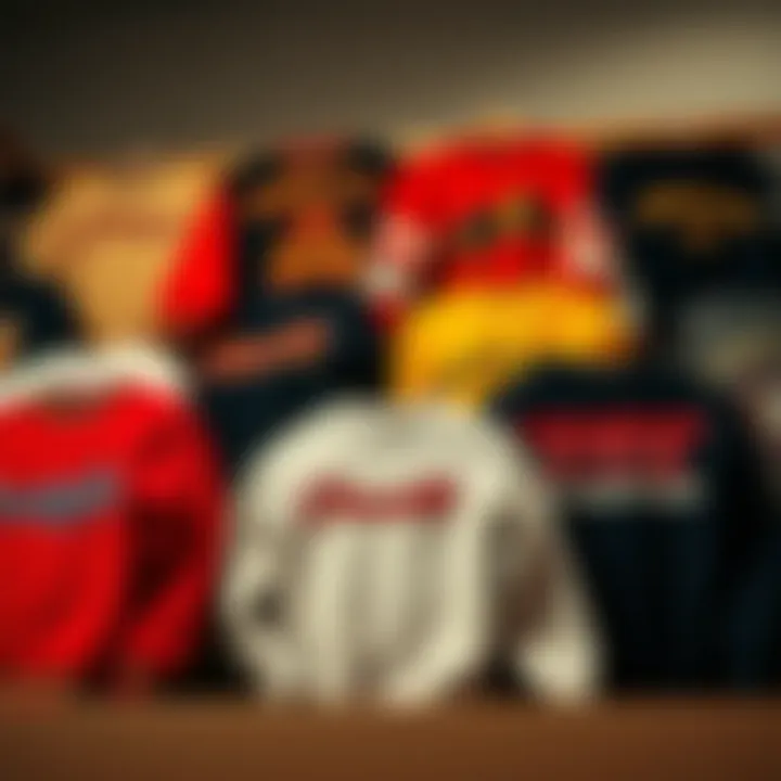 Variety of American Stitch Sweaters An array of American stitch sweaters displayed in various colors and designs, highlighting their diversity.