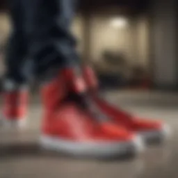 Close-up view of Supra shoes showcasing their unique design and details