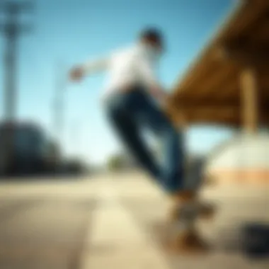 Cinch Sawyer Jeans styled within a skateboarding environment