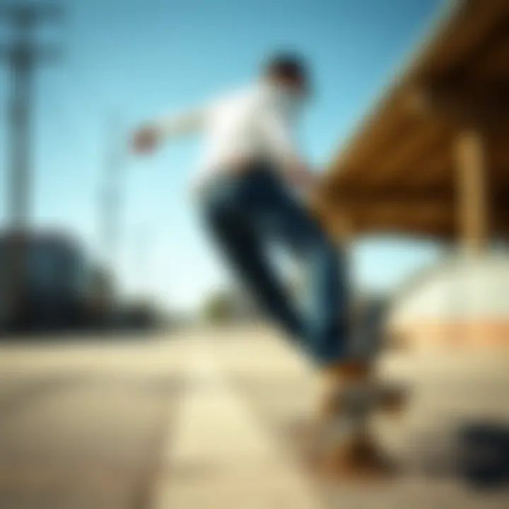 Cinch Sawyer Jeans styled within a skateboarding environment