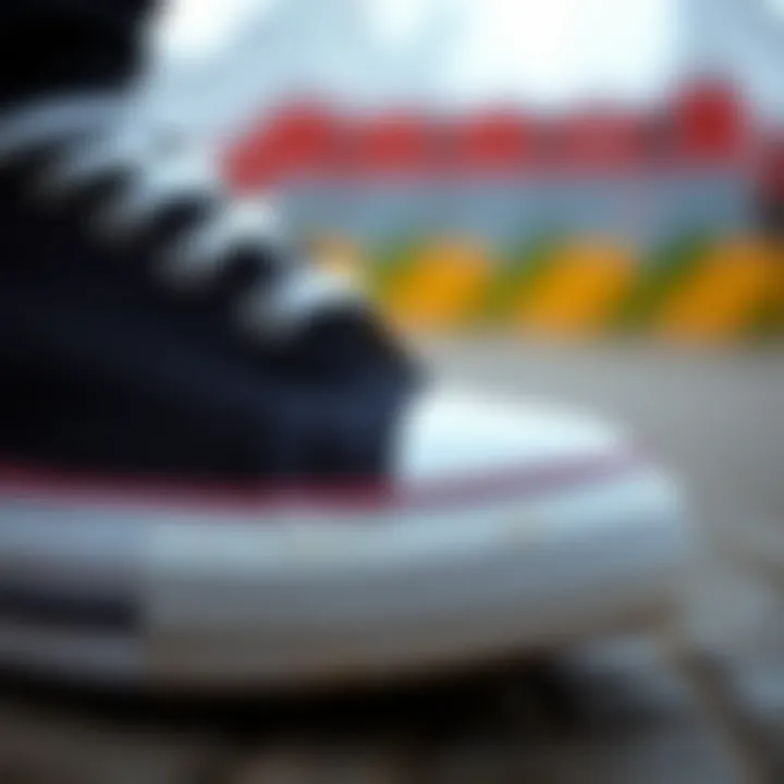 Construction and Quality Materials Side view of Converse Chuck Taylor All Star black low top shoes highlighting their construction and materials