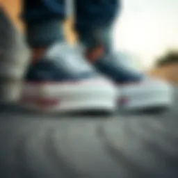 Close-up of Converse platform sneakers showcasing their unique design