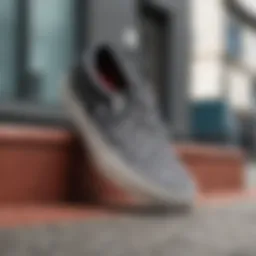 A close-up view of Vans slip-ons showcasing their unique design and material.