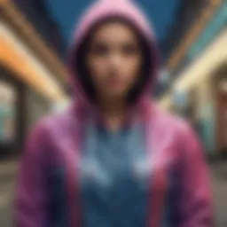 Stylish zipper hoodie with vibrant colors