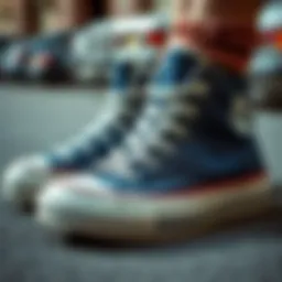 Classic denim chucks showcasing unique textures and colors