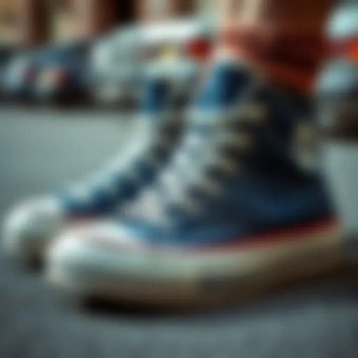 Classic denim chucks showcasing unique textures and colors