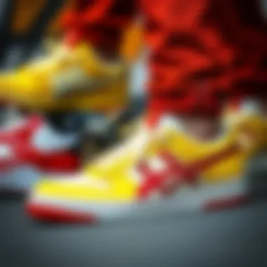 The Aesthetic Appeal of Yellow and Red in Skate Shoe Design A collage of iconic skate shoes featuring yellow and red designs