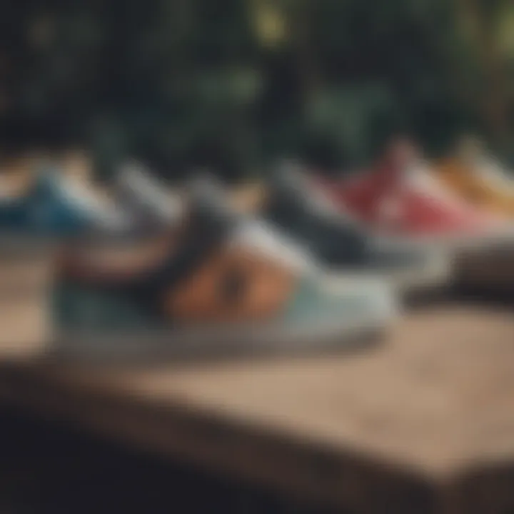 A collection of Etnies skateboard shoes showcasing various designs