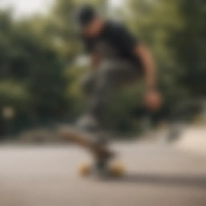 Skater performing tricks while wearing Etnies shoes