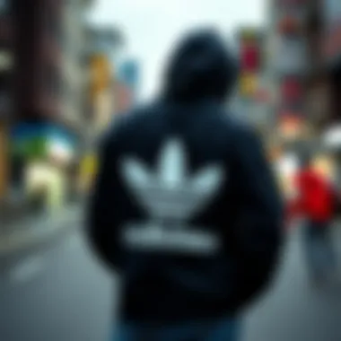 A vibrant urban backdrop showcasing hoodie culture