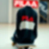 Fila Long Sleeve Shirt: A Fashion Statement in Skate Culture Stylish Fila long sleeve shirt displayed on a skateboard