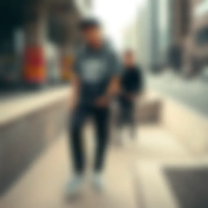 Urban Style with Grey Velcro Vans Stylish urban setting featuring grey velcro Vans paired with casual attire