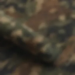 A close-up of Herschel Woodland Camo fabric highlighting its intricate pattern