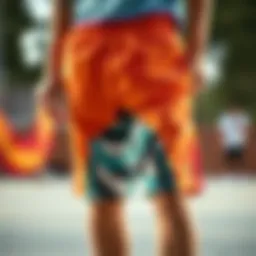 Vibrant hybrid shorts showcasing water-resistant features