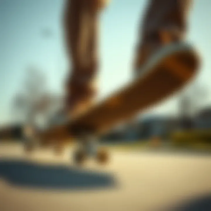 Skateboarder in Action with Lakai Suede Footwear Skateboarder performing tricks while wearing Lakai suede footwear